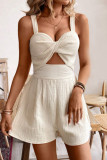 Summer Sleeveless Camisole Jumpsuit Shorts
