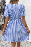 Summer Bow Bubble Short Sleeve Dress