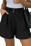 Summer Elastic High Waisted Pleated Business Shorts
