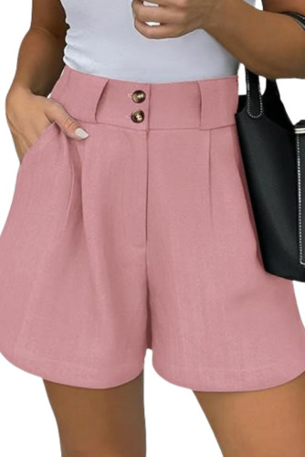 Summer Elastic High Waisted Pleated Business Shorts