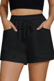 High Waisted Elastic Drawstring Cotton Sports Shorts
