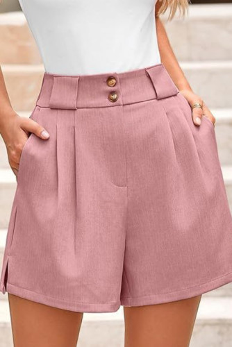 Summer Elastic High Waisted Pleated Business Shorts