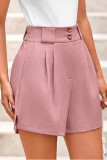 Summer Elastic High Waisted Pleated Business Shorts