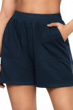 High Waisted Side Zipper Loose Pocket Sports Shorts