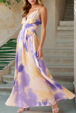 Bohemian V-Neck Printed Camisole Sleeveless Dress
