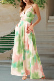 Bohemian V-Neck Printed Camisole Sleeveless Dress