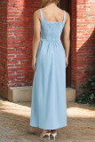 Solid Color Square Neck Sleeveless Vest Dress