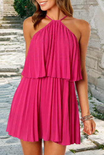 Summer Sleeveless Camisole Double-Layer Pleated Dress