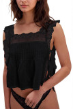 Summer Lace Square Neck Sleeveless Vest