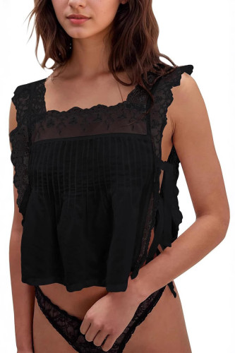 Summer Lace Square Neck Sleeveless Vest