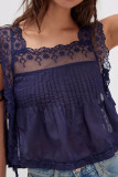 Summer Lace Square Neck Sleeveless Vest