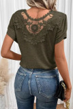 V-Neck Double-Layer Lotus Leaf Short Sleeved T-Shirt