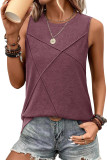 Round Neck Sleeveless Solid Color Vest T-Shirt