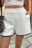 Summer High Waisted Lace Textured Shorts