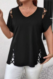 Large Size Solid Color Round Neck Short Sleeved T-Shirt