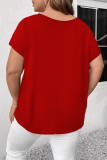 Large Size Solid Color Round Neck Short Sleeved T-Shirt