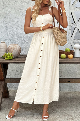 Summer Button Up Camisole Sleeveless Dress