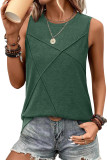 Round Neck Sleeveless Solid Color Vest T-Shirt