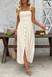 Summer Button Up Camisole Sleeveless Dress