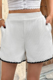 Summer High Waisted Lace Textured Shorts