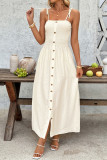 Summer Button Up Camisole Sleeveless Dress