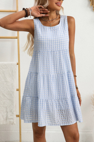 Summer Loose Sleeveless Plaid Printed Dress