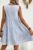 Summer Loose Sleeveless Plaid Printed Dress