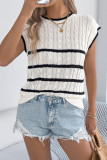 Summer Loose Striped Short Sleeved Knitted Shirt