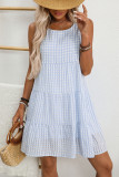 Summer Loose Sleeveless Plaid Printed Dress