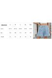 Elastic High Waisted Denim Casual Shorts