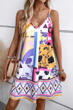 V-Neck Printed Sleeveless Camisole Dress
