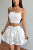 Sleeveless Camisole Vest Multi-Layer Skirt Two-Piece Set