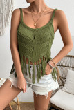 Summer Hollowed Beach Tassel Knit Sweater
