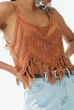 Summer Hollowed Beach Tassel Knit Sweater
