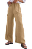 Large Size High Waisted Pocket Straight Leg Work Pants