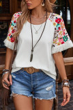 Fashion Round Neck Tassel Short Sleeved T-Shirt