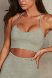 Summer Solid Color Neckband Sleeveless Vest