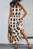 Summer Retro Printed Slim Fit Sleeveless Dress