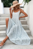Fashion Floral Print Suspender Sleeveless Dress