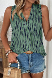 New Summer Sleeveless V-Neck Printed Shirt