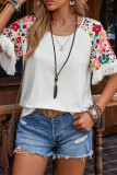 Fashion Round Neck Tassel Short Sleeved T-Shirt