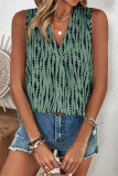New Summer Sleeveless V-Neck Printed Shirt