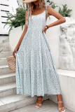 Fashion Floral Print Suspender Sleeveless Dress