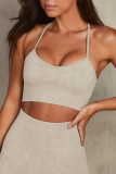 Summer Solid Color Neckband Sleeveless Vest