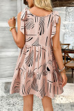 Vacation Casual Style Strap Printed Suspender Dress