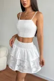 Sleeveless Camisole Vest Multi-Layer Skirt Two-Piece Set