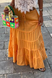 Summer Solid Color Holiday Style Cake Skirt
