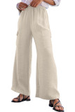 Large Size High Waisted Pocket Straight Leg Work Pants