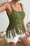Summer Hollowed Beach Tassel Knit Sweater