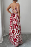 Summer Suspender Printed Wide Leg Jumpsuit